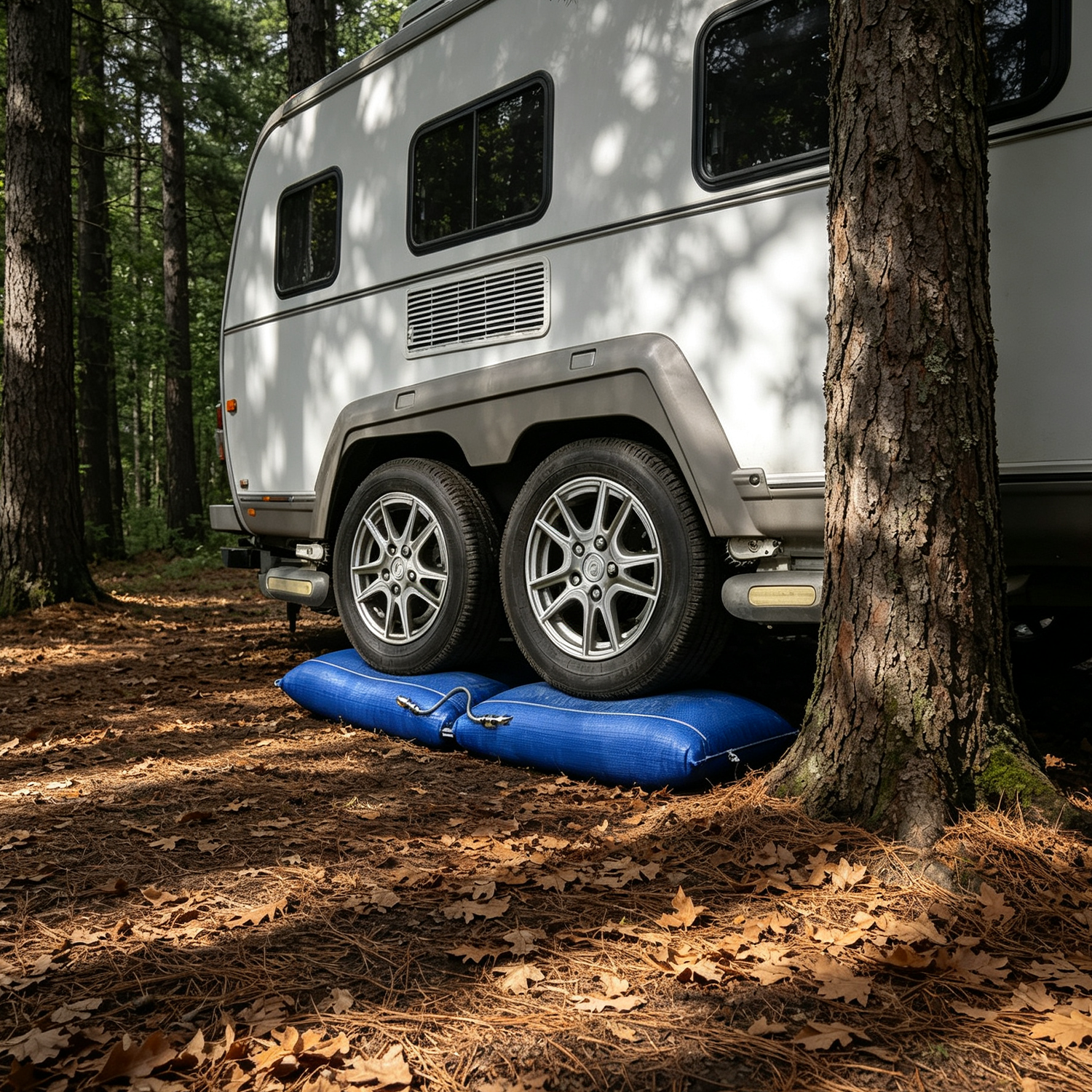 Pneumatic RV Leveling System for Dual-Axle Trailers