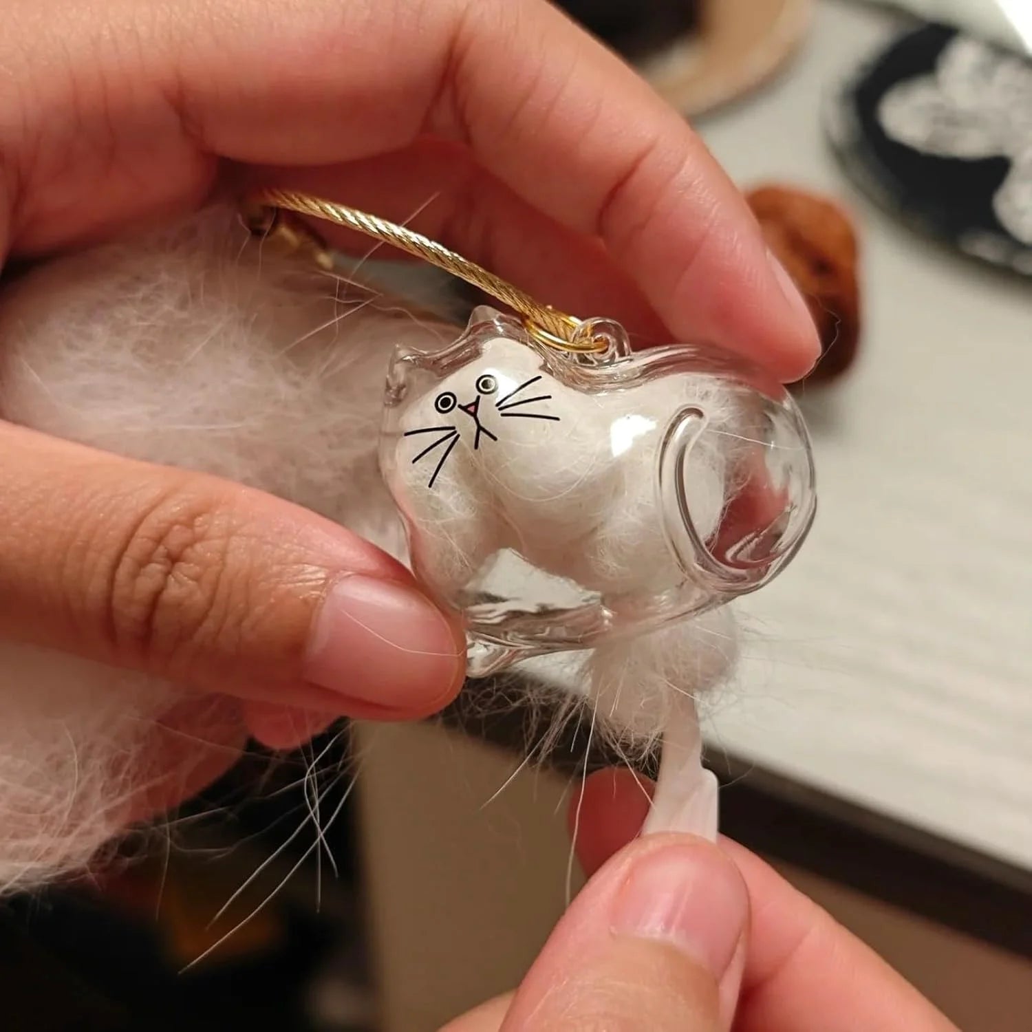 Cat Hair Memory Capsule Pendant - Transparent Cat Hair Storage Bottle, Cat Hair Memory Keychain
