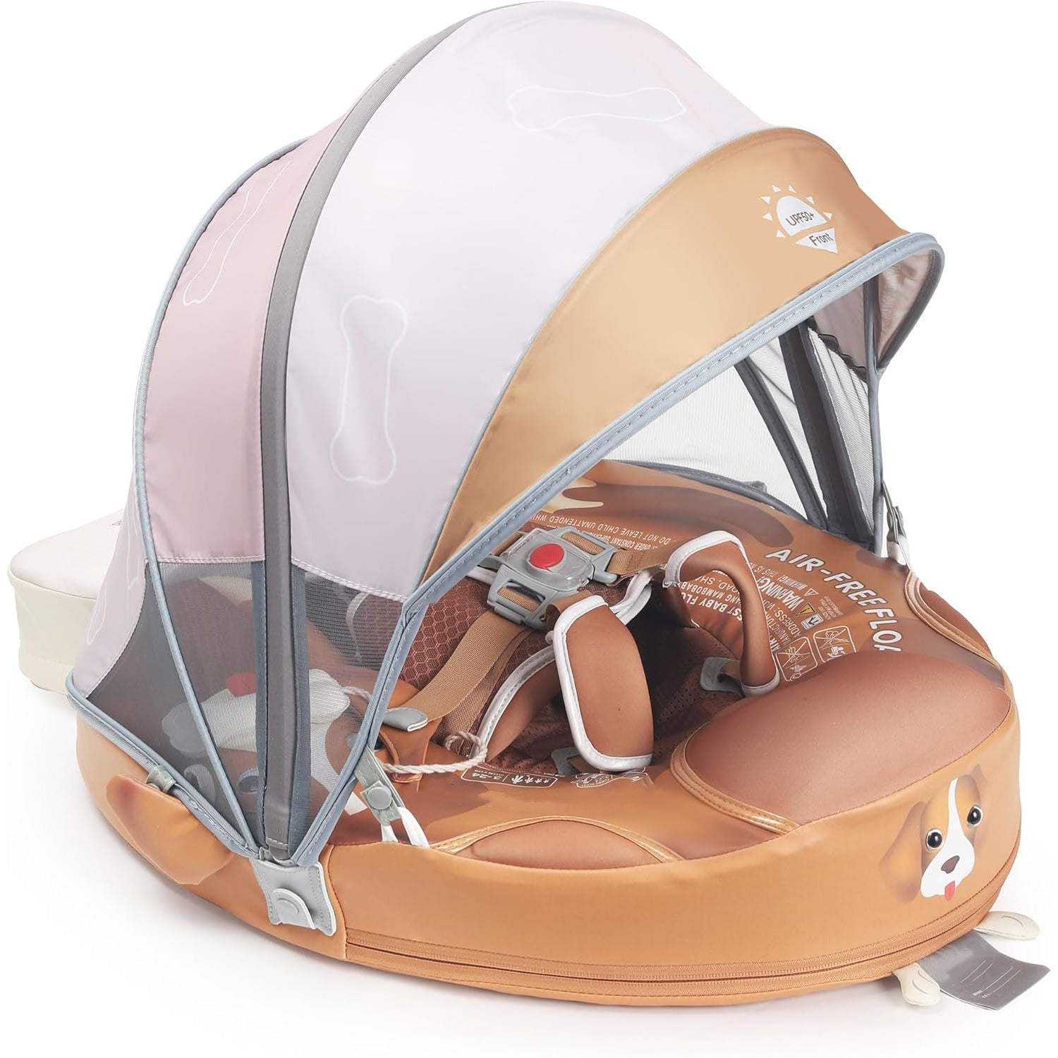 Baby Swim Ring with Tail & Canopy – Non-Inflatable Swim Trainer