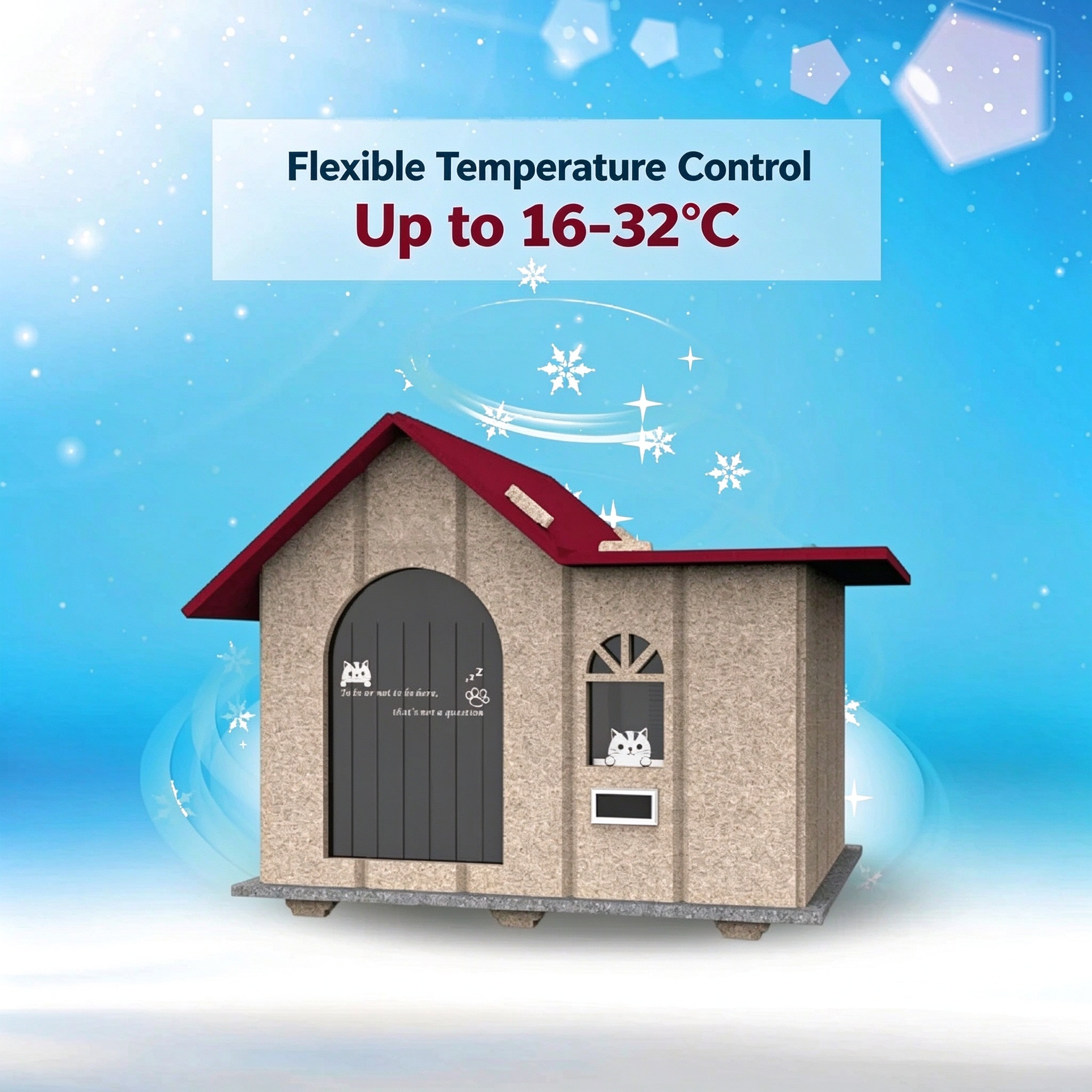 3-in-1 Climate Control Pet House – Cooling, Heating & Fan Modes, Auto Dehumidification
