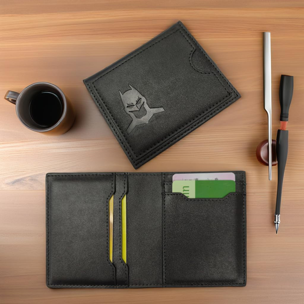 Leather Bat Wallet – Bifold Superhero Mask Design