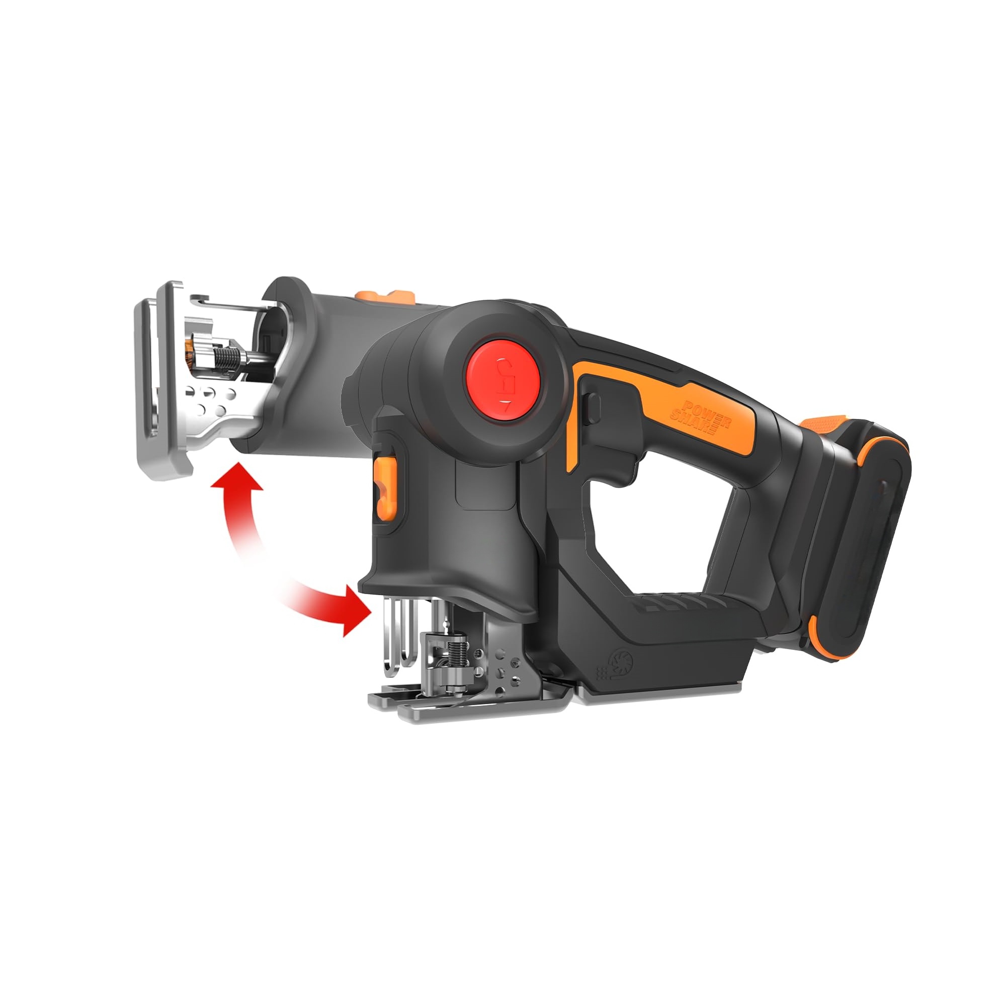 Cordless 2-in-1 Saw – Converts from Jigsaw to Reciprocating in Seconds