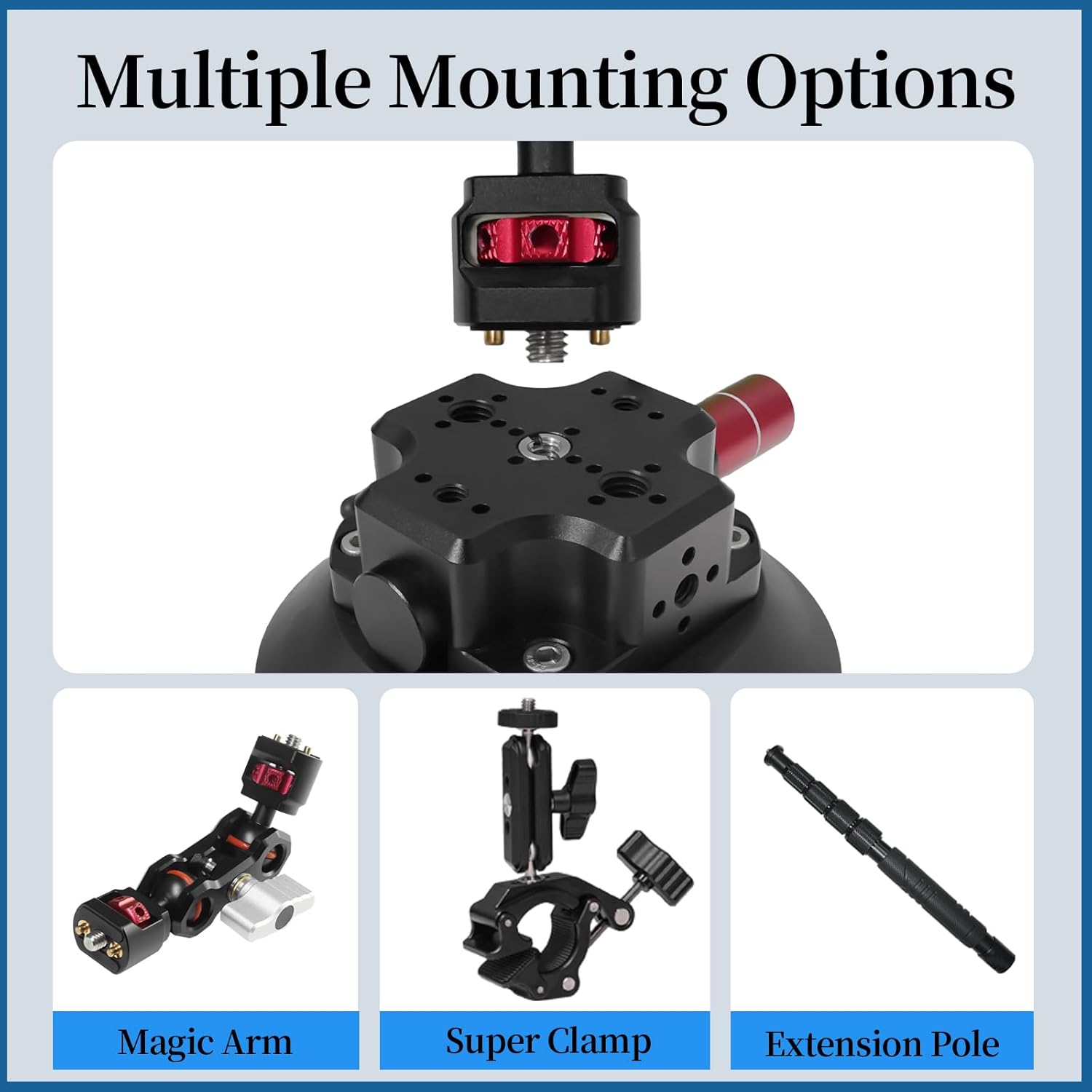 4.5" Suction Cup Camera Mount – Dual 360° Magic Arms