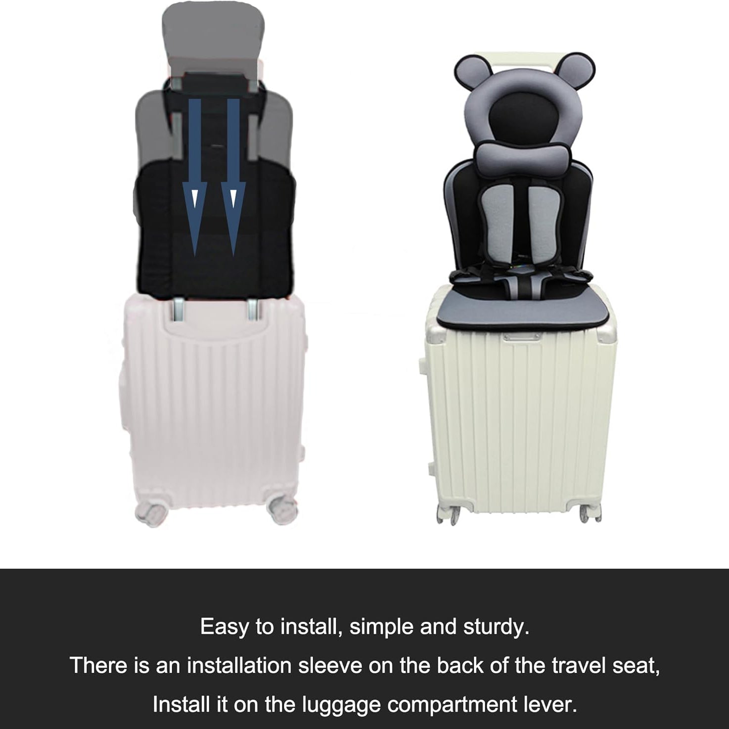 Toddler Travel Suitcase Seat – Kids Ride-On Suitcase with Safety Strap