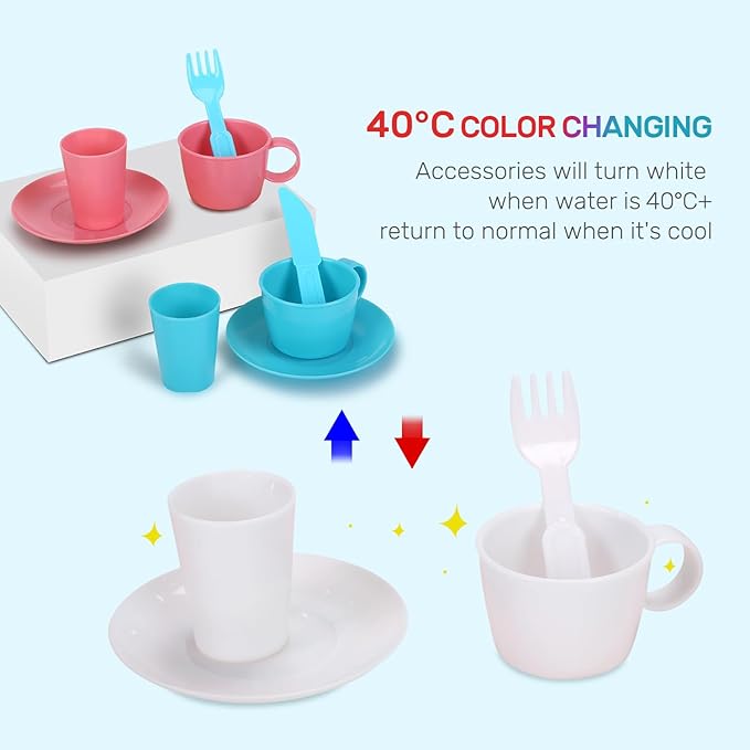 Magic Color Changing Kitchen Toy Set – Interactive Pretend Play Cooking Set for Kids