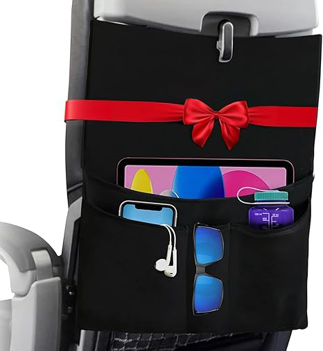 Travel Tray Organizer Cover – Expandable Airplane Seat Pocket Storage Bag for Flights & Road Trips