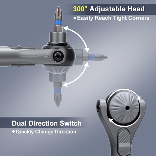 38-in-1 Magnetic Ratchet Screwdriver Set – 180° Adjustable Head with Portable Storage Case