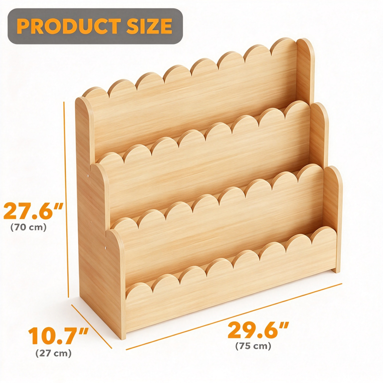 Montessori Bookshelf – 3-Tier Front-Facing Display for Toddlers
