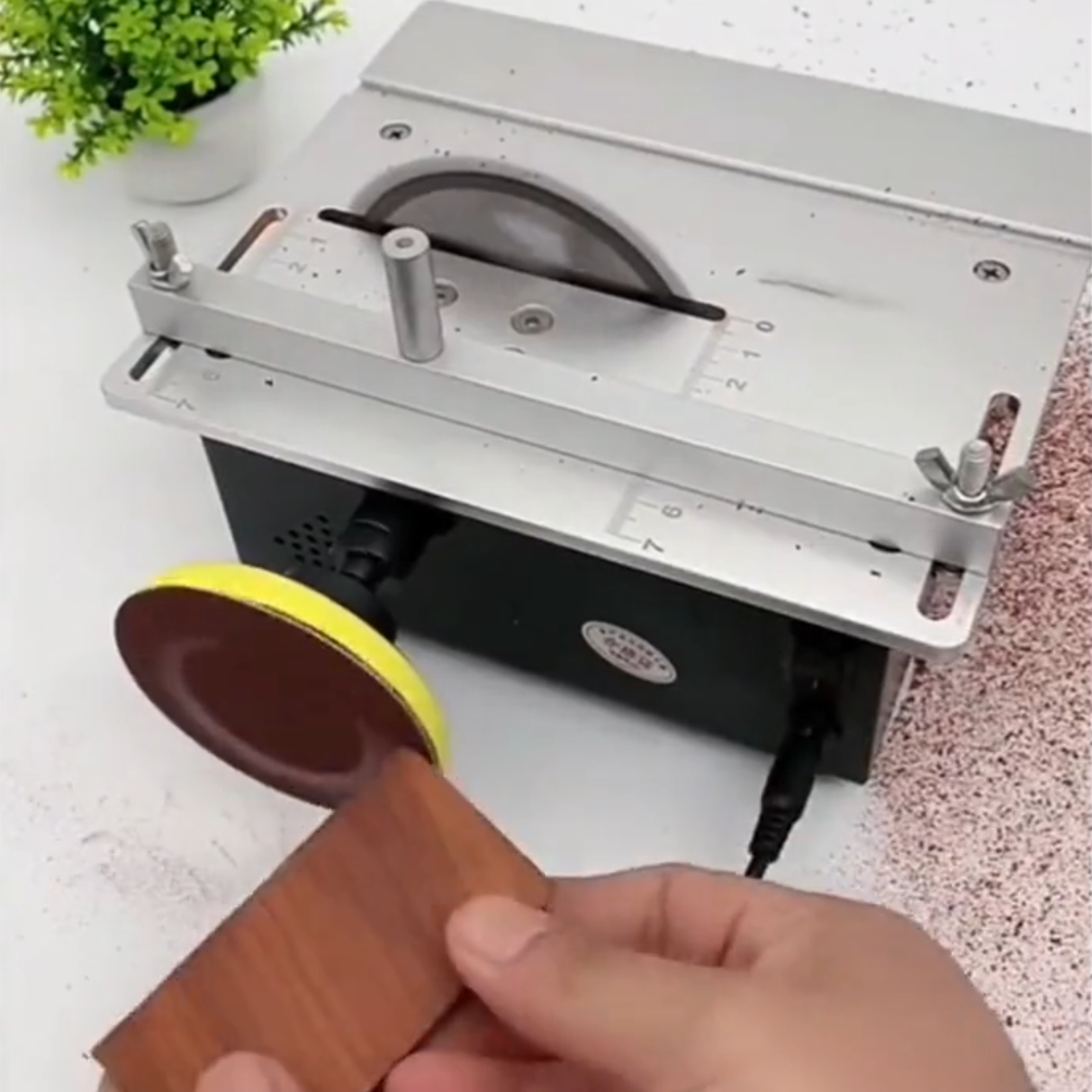Mini Table Saw – 4-in-1 Cuts, Sands, Drills & Carves, Portable Desktop Workshop