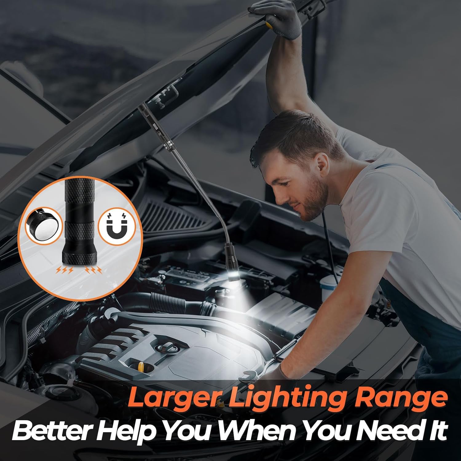 LED Magnetic Pick-Up Tool – Telescoping (6.6"–22") | 3 Bright LEDs