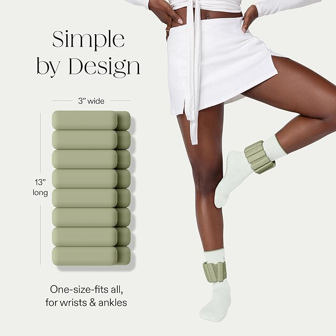 Bracelet-style wrist and ankle weighted strap with soft silicone