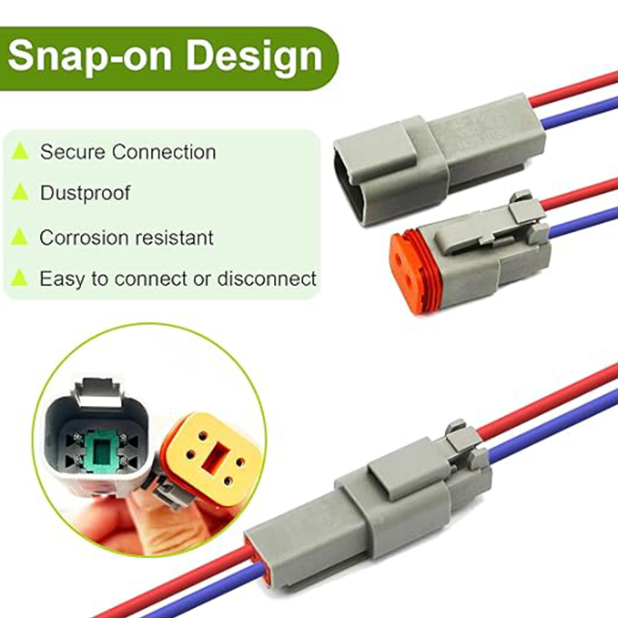 2-wire waterproof automotive electrical connector