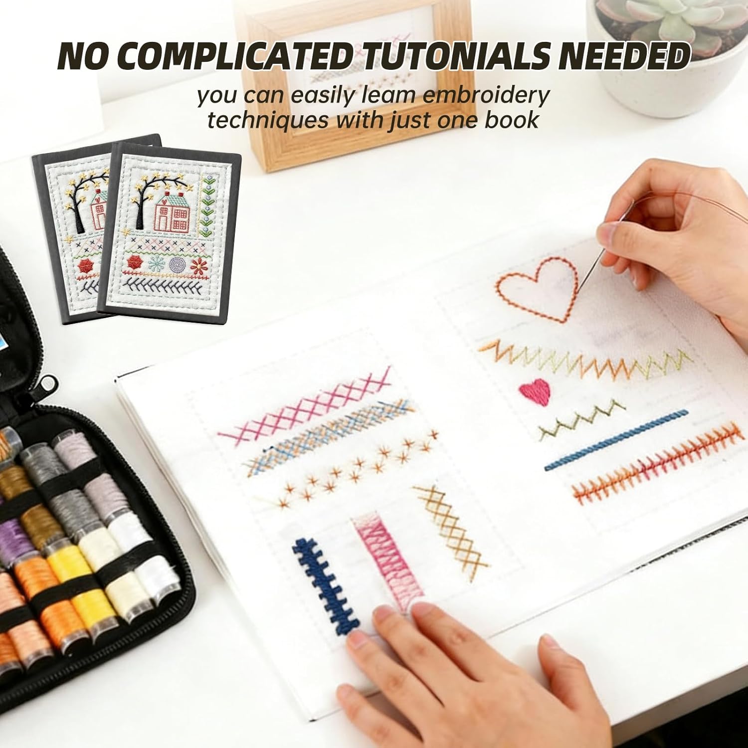 New Embroidery Stitching Book Set – DIY Handicraft Embroidery Kit with Learning Guide