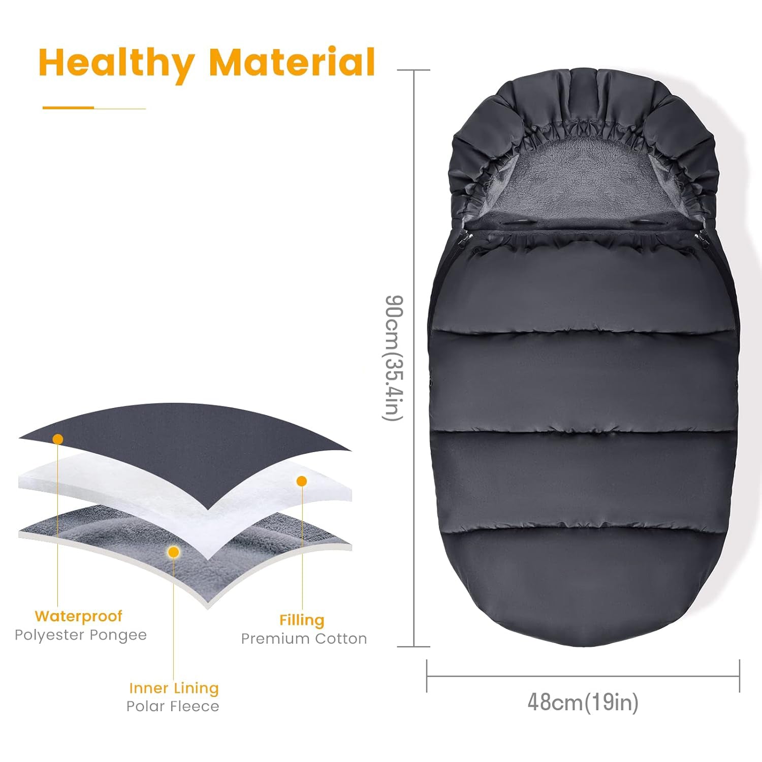 Winter Stroller Sleeping Bag – Waterproof & Windproof Fleece Footmuff