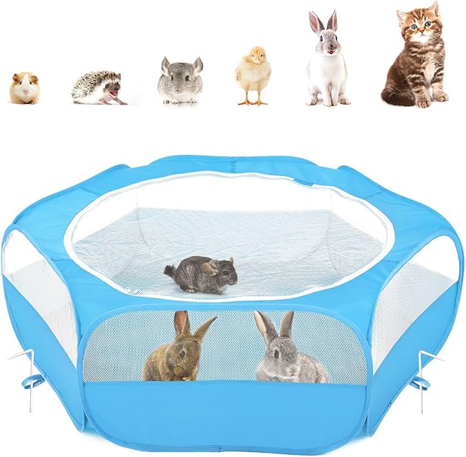 Portable Small Animal Playpen – Foldable Mesh Pet Enclosure for Chicks, Rabbits & Small Pets