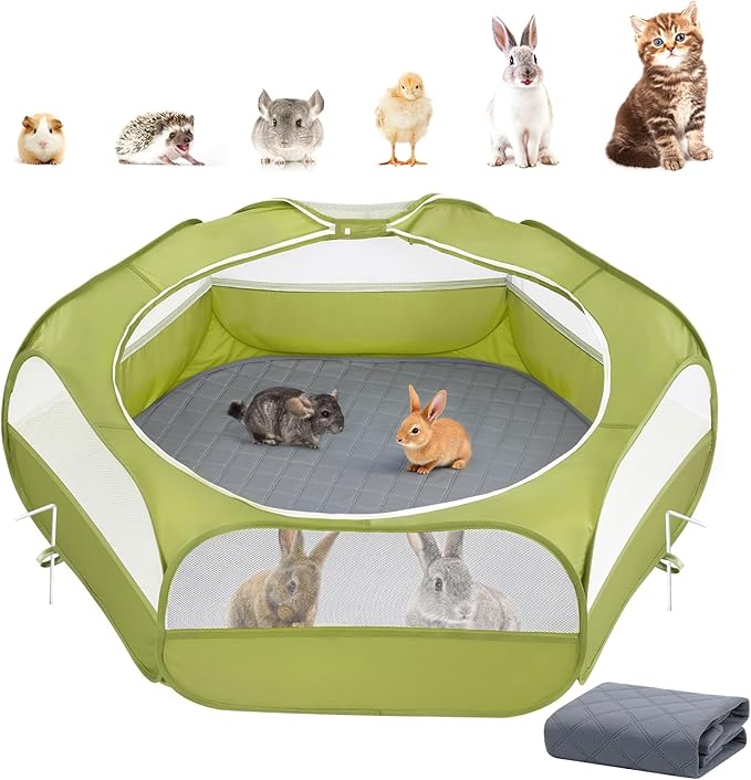 Portable Small Animal Playpen – Foldable Mesh Pet Enclosure for Chicks, Rabbits & Small Pets