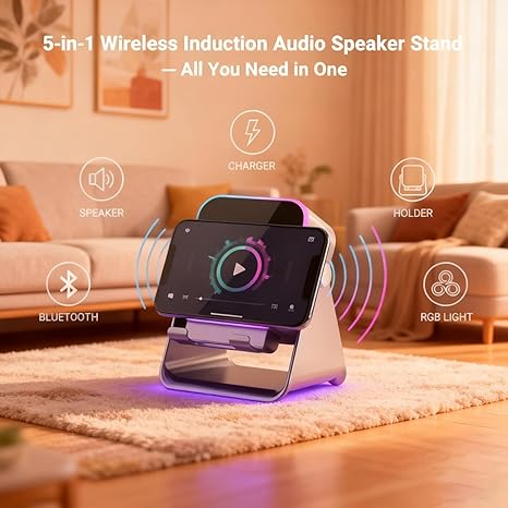 Wireless sensor audio speaker stand