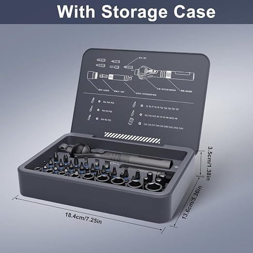 38-in-1 Magnetic Ratchet Screwdriver Set – 180° Adjustable Head with Portable Storage Case