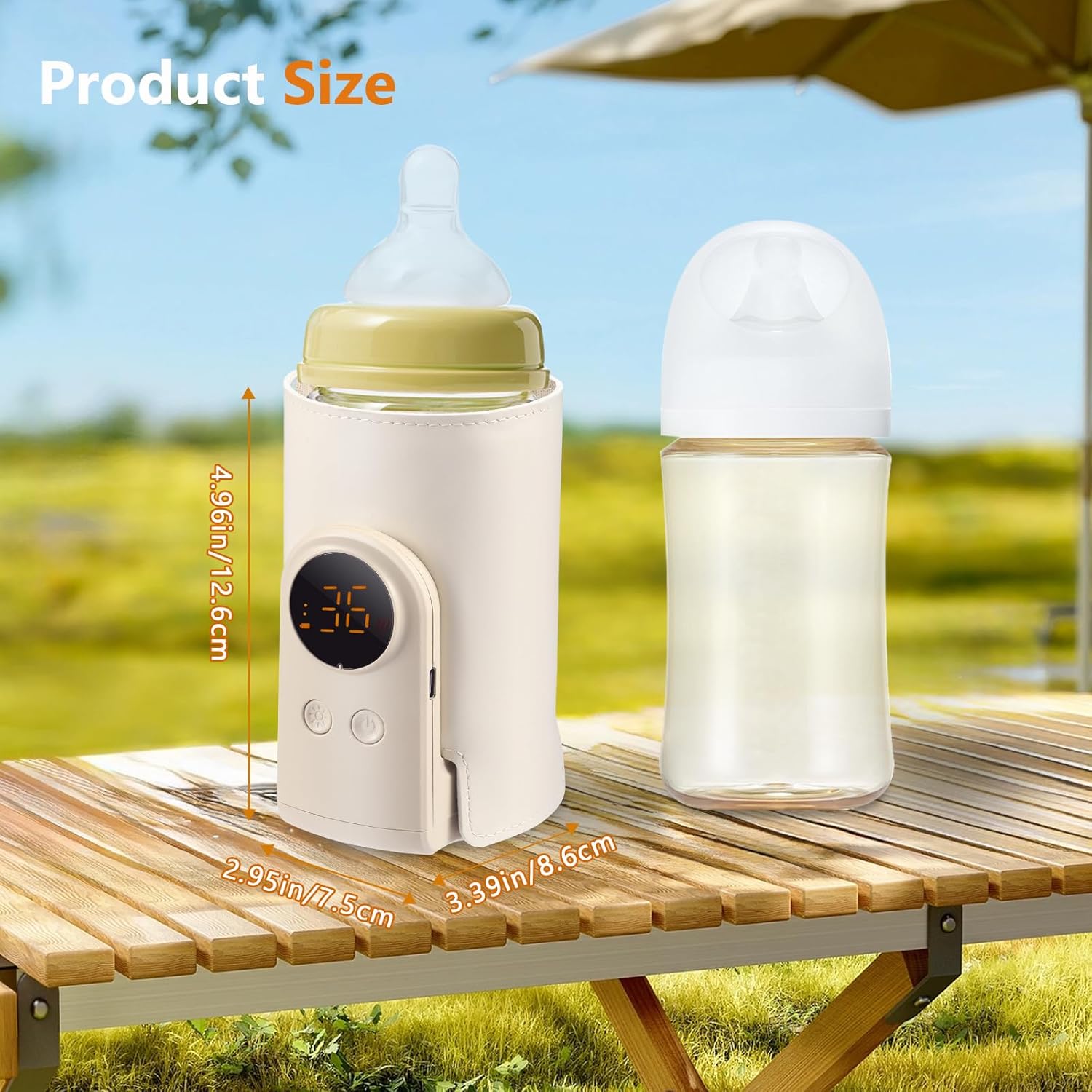 Portable baby bottle warmer with 6 adjustable temperature settings