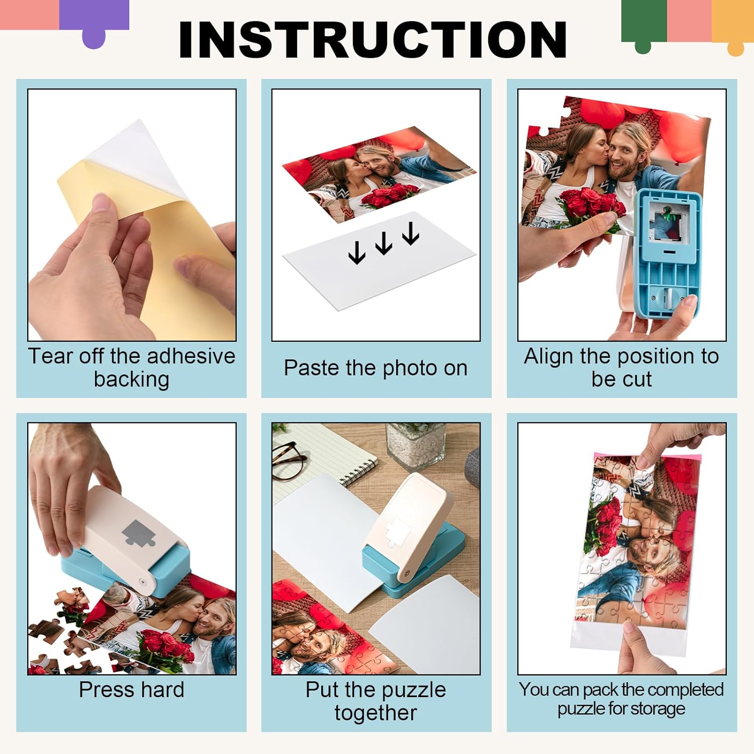 DIY Photo Puzzle Punch Maker Set – Custom Jigsaw Puzzle Piece Cutter Machine