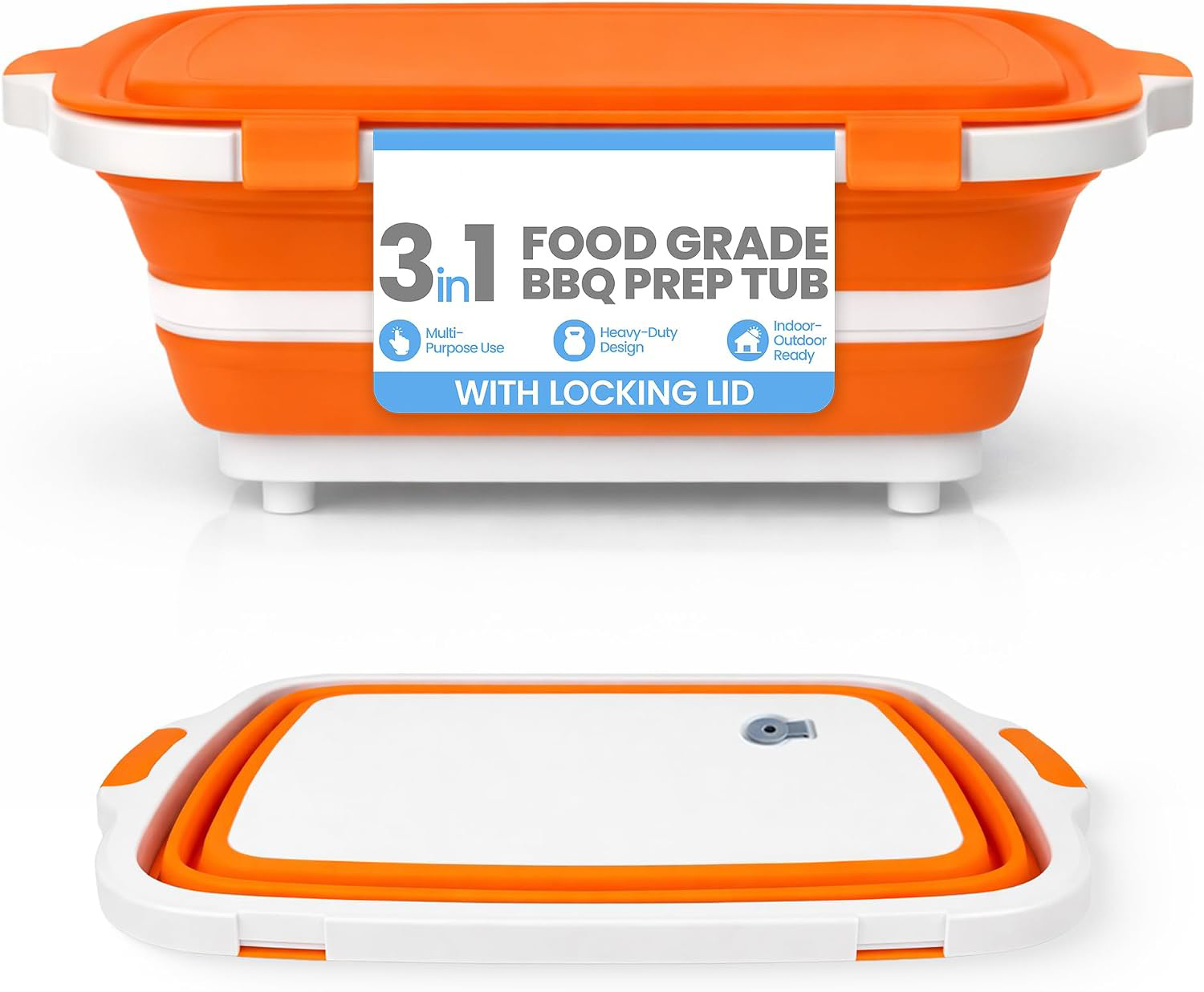 Collapsible Prep Tub With Cutting Board – The Space-Saving Kitchen & Outdoor Essential