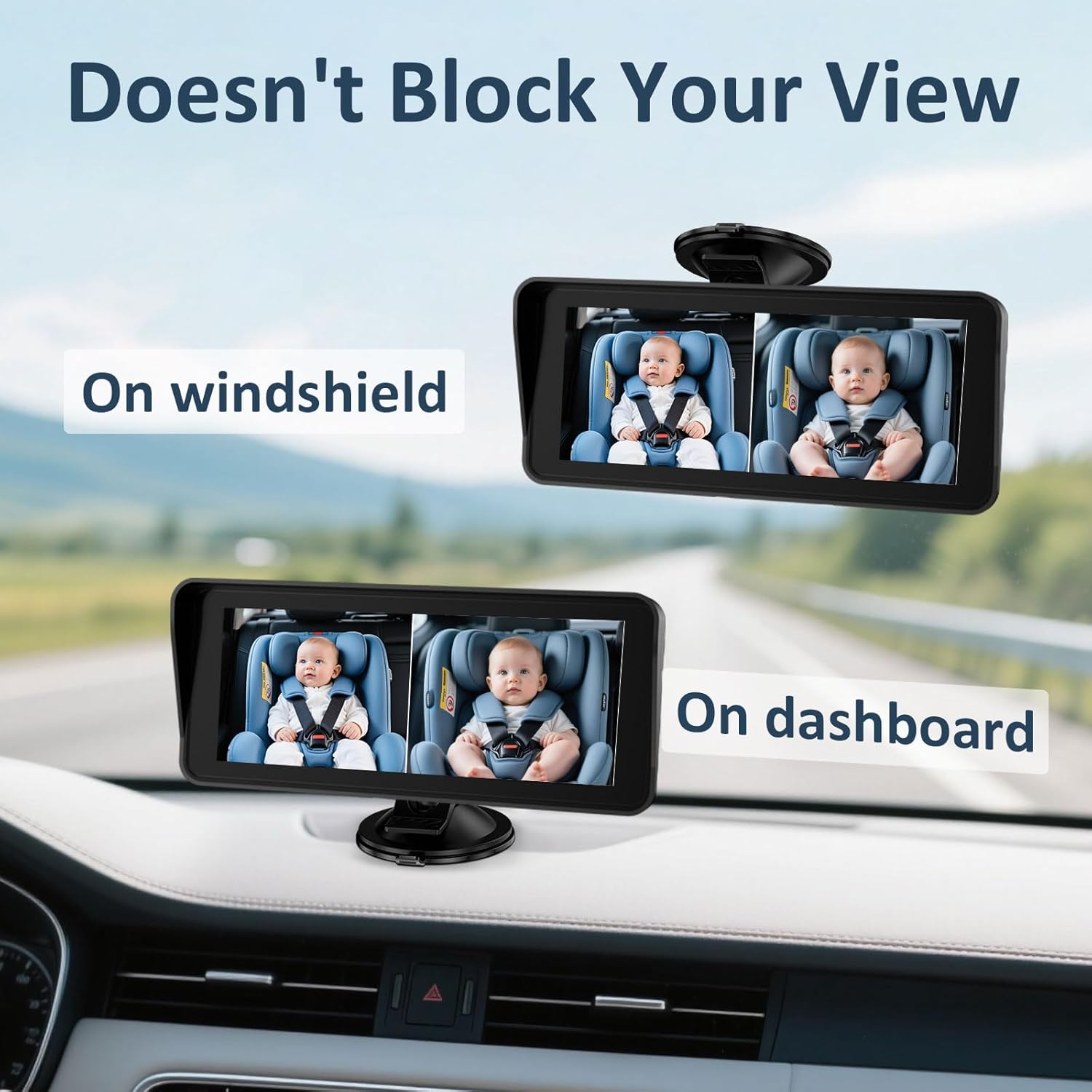Dual Child Car Camera – 6.9" Ultra-Wide Screen with Two Rear Cameras