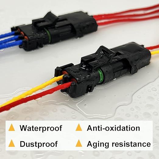 2-wire waterproof automotive electrical connector