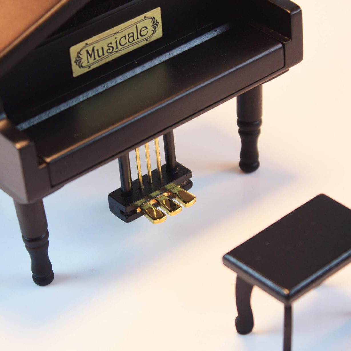 Wooden Piano Music Box – Grand Piano Design with Bench