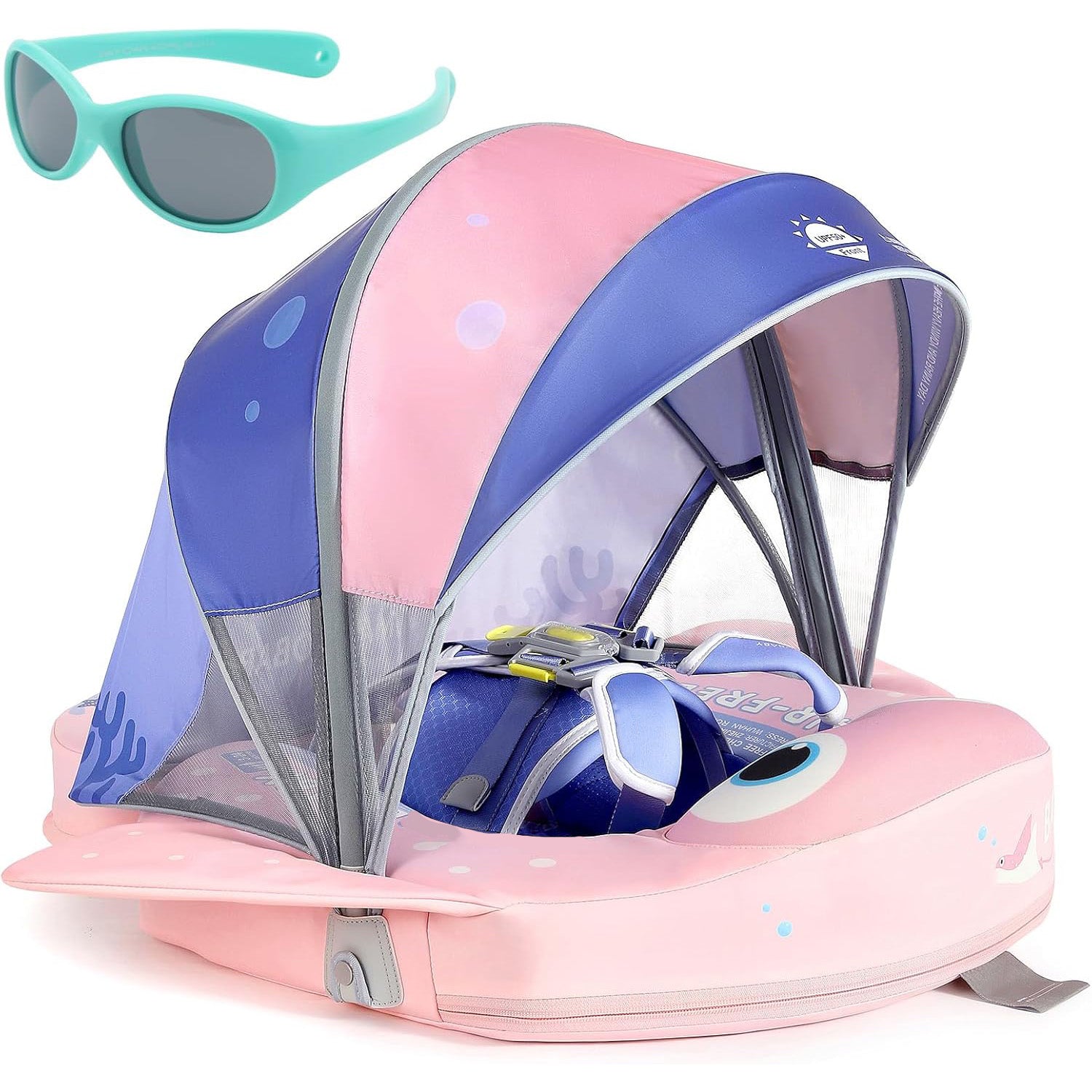 Non-Inflatable Baby Pool Float with Canopy