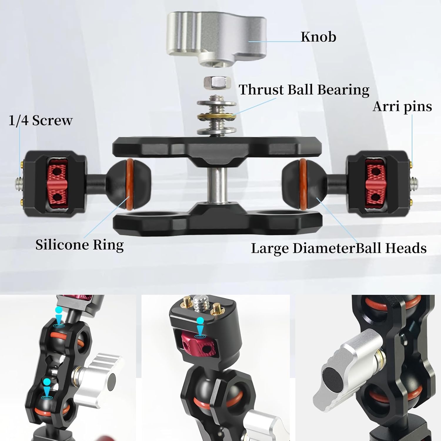 4.5" Suction Cup Camera Mount – Dual 360° Magic Arms