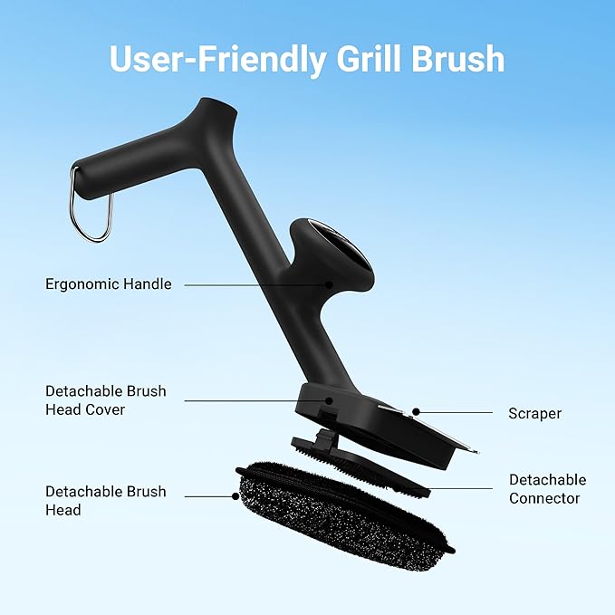 Bristle-free BBQ grill brush - Steel wire-free safe steam cleaner