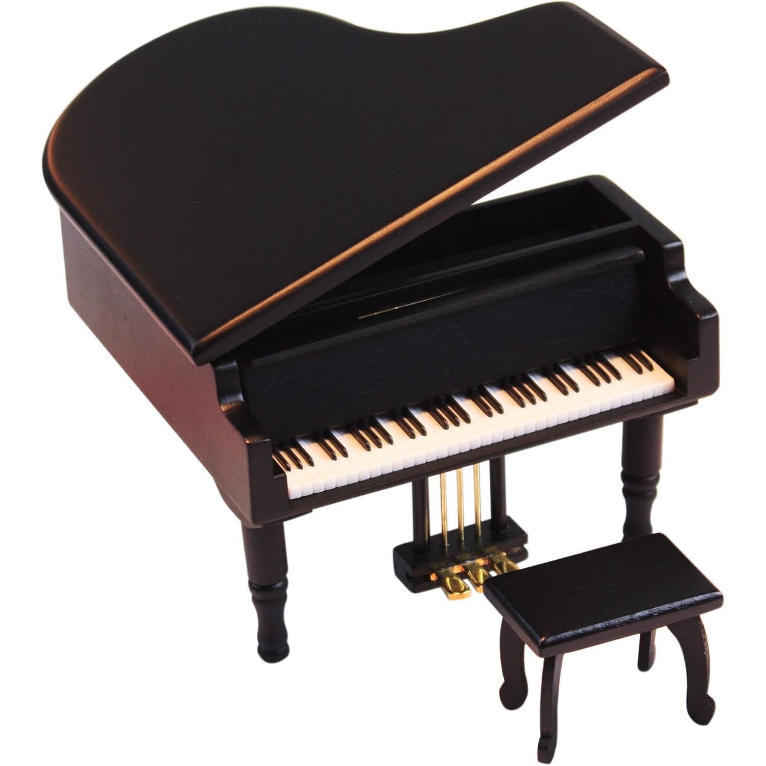 Wooden Piano Music Box – Grand Piano Design with Bench