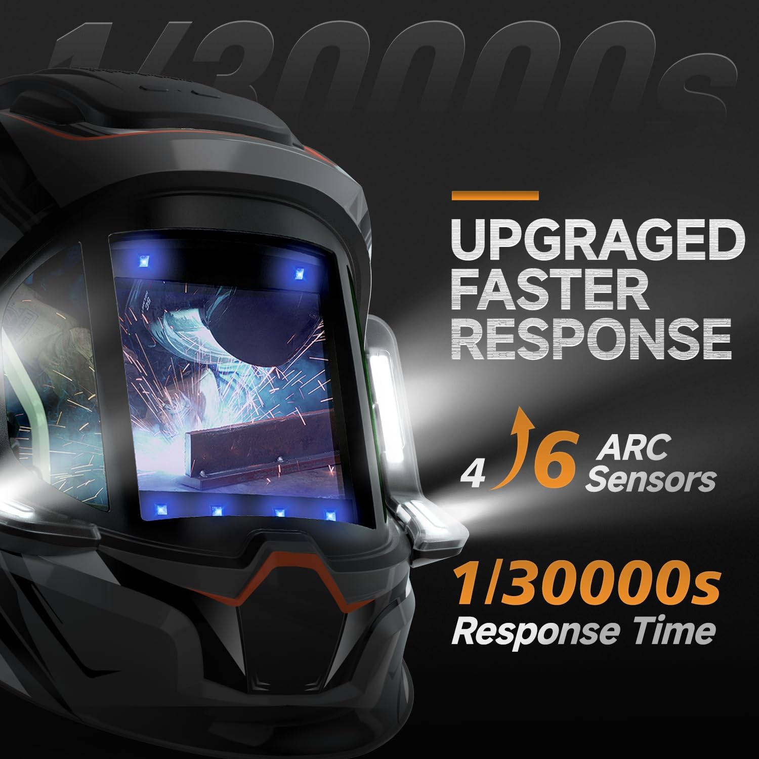 Panoramic Auto Darkening Welding Helmet – True Color View with LED Work Lights