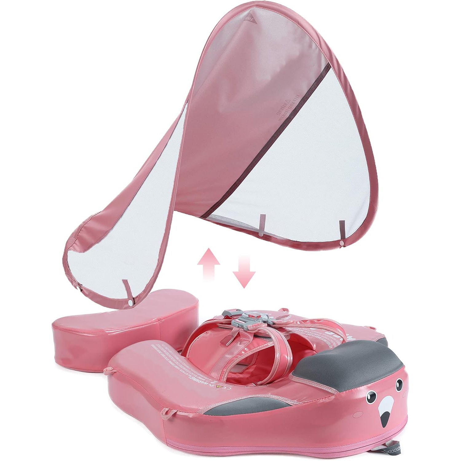 Baby Swim Ring with Tail & Canopy – Non-Inflatable Swim Trainer