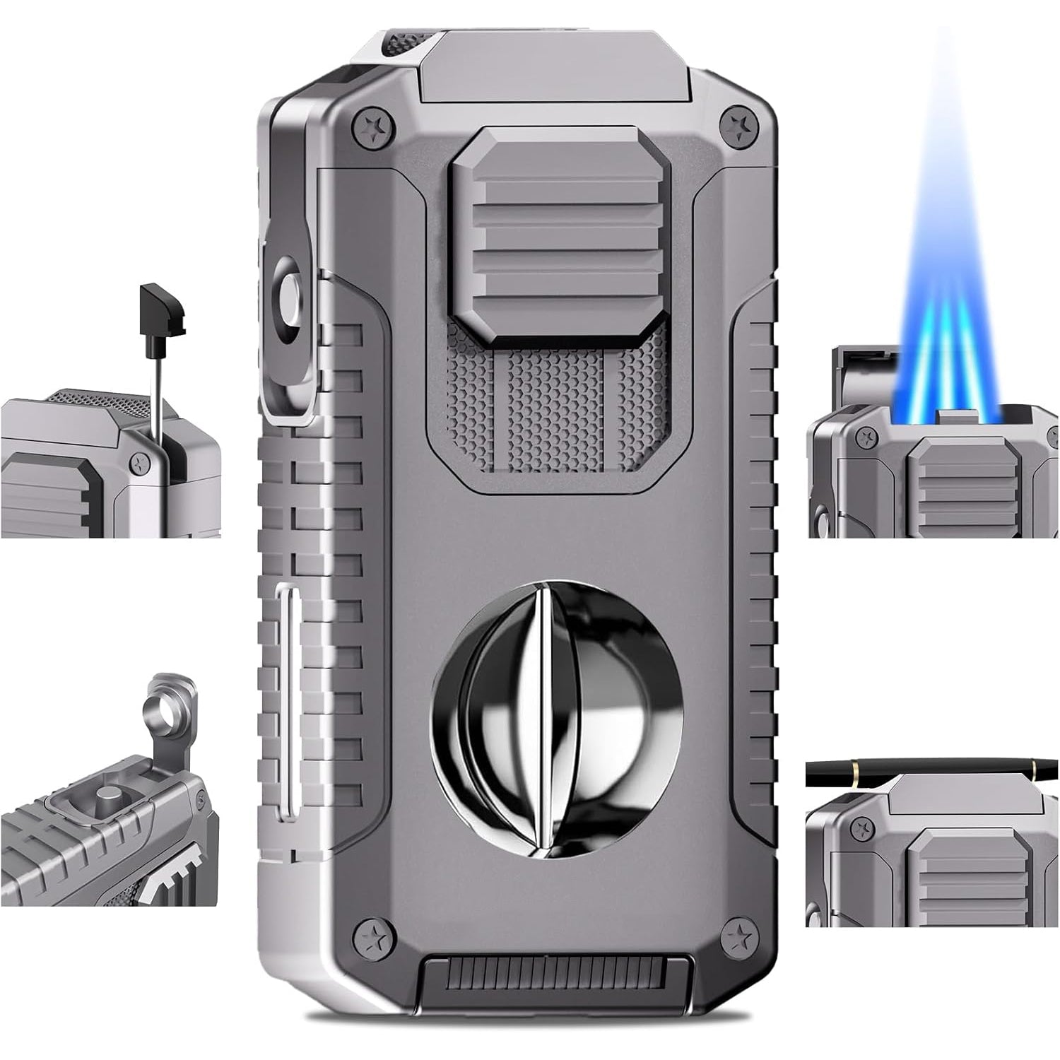 5-in-1 Butane Torch Lighter with Cigar Accessories