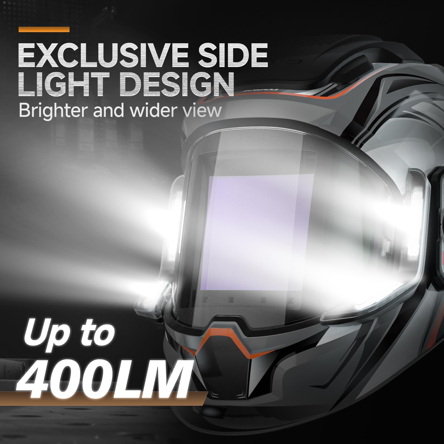 Panoramic Auto Darkening Welding Helmet – True Color View with LED Work Lights