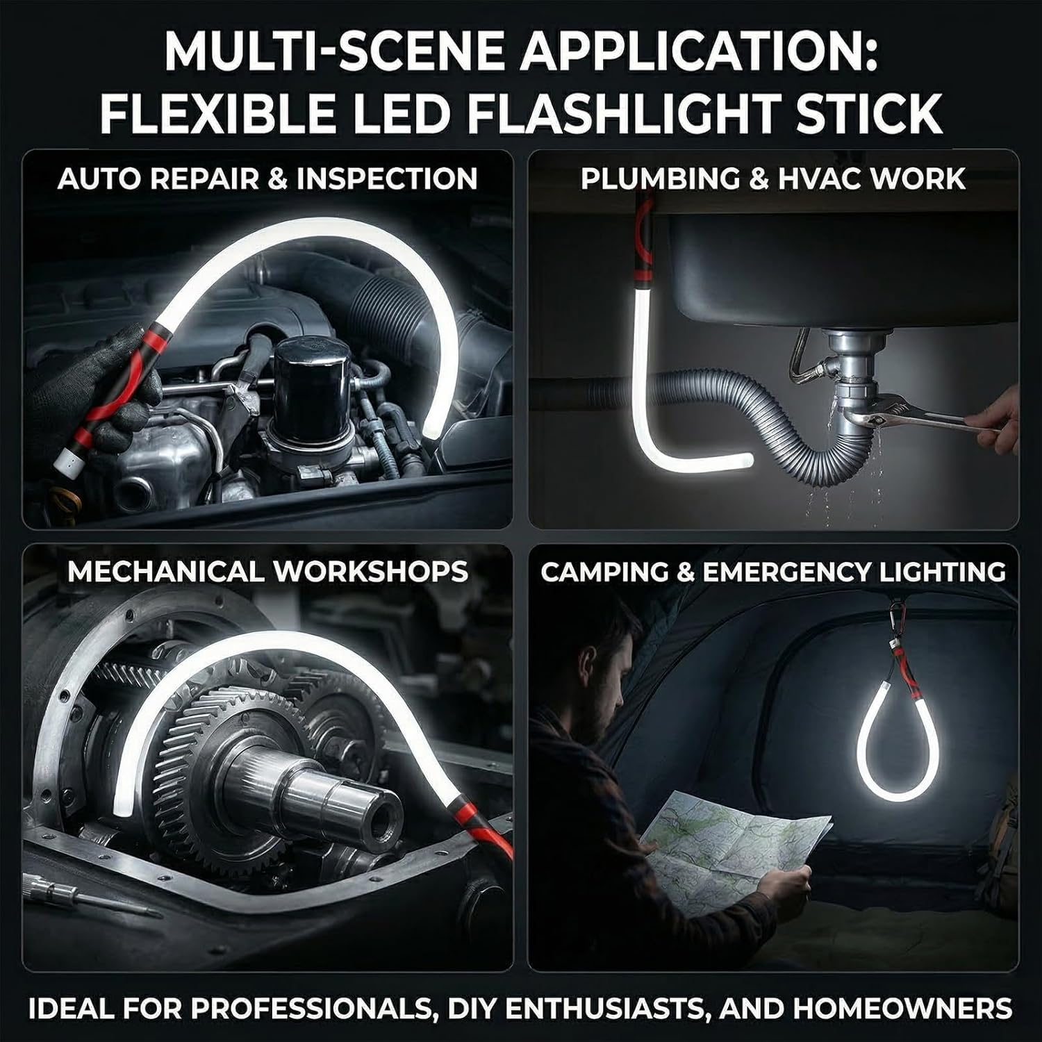 Bendable LED Light Stick – 27" Flexible Work Light