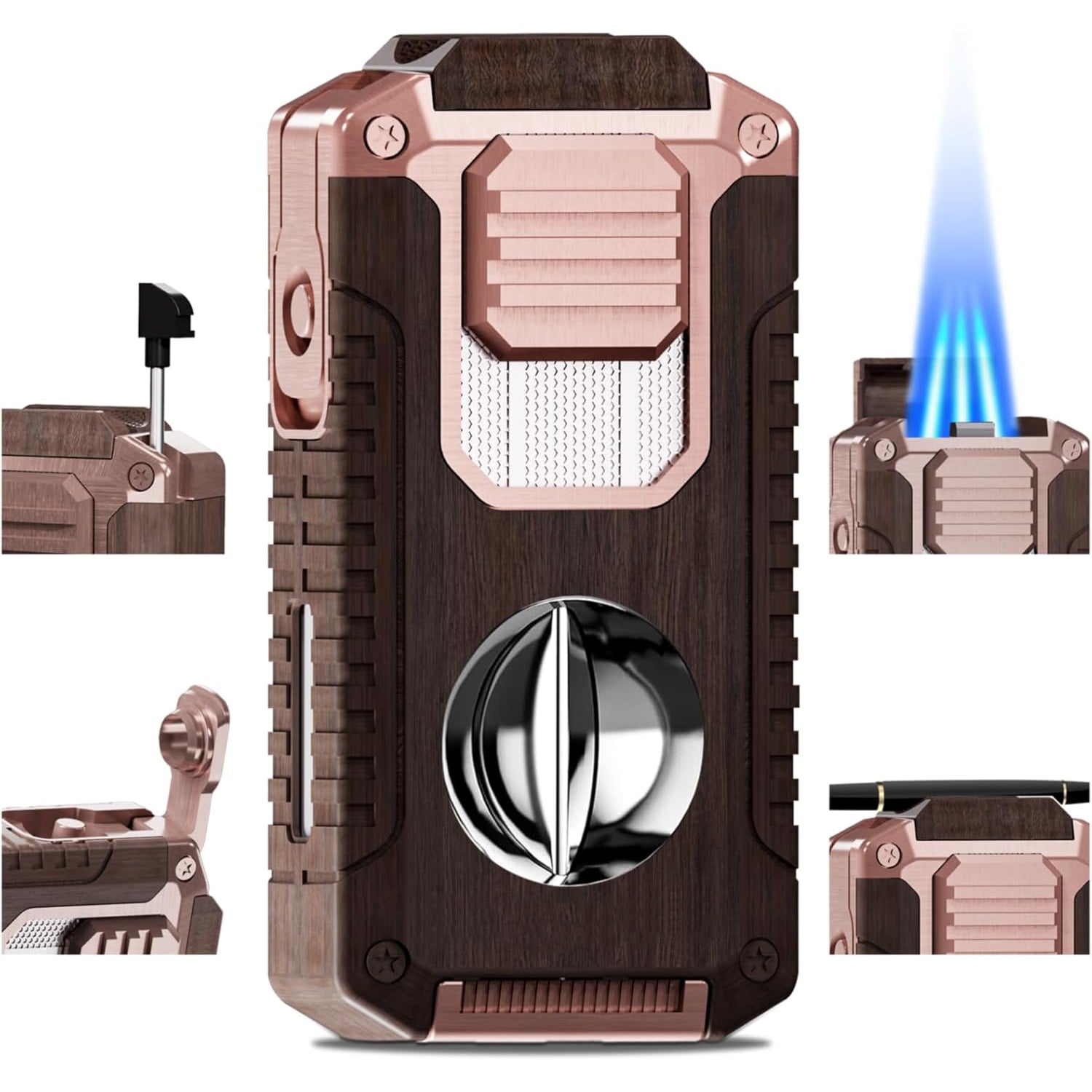 5-in-1 Butane Torch Lighter with Cigar Accessories