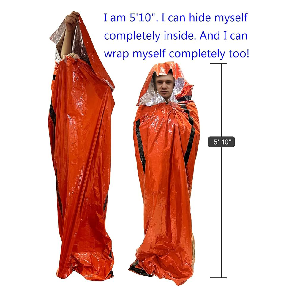 Emergency sleeping bags, 4-pack, polyester film