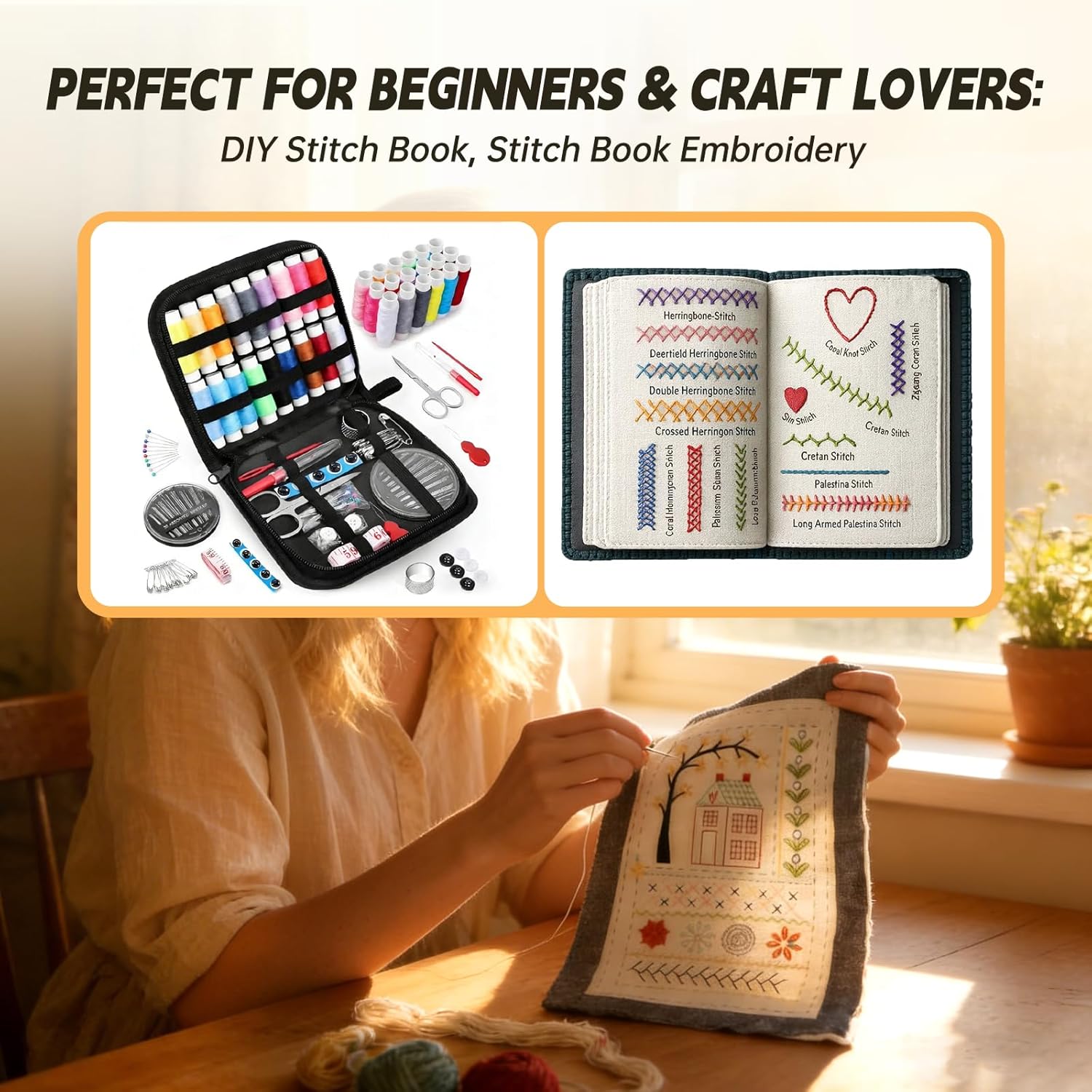 New Embroidery Stitching Book Set – DIY Handicraft Embroidery Kit with Learning Guide