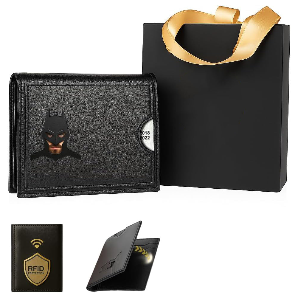 Leather Bat Wallet – Bifold Superhero Mask Design