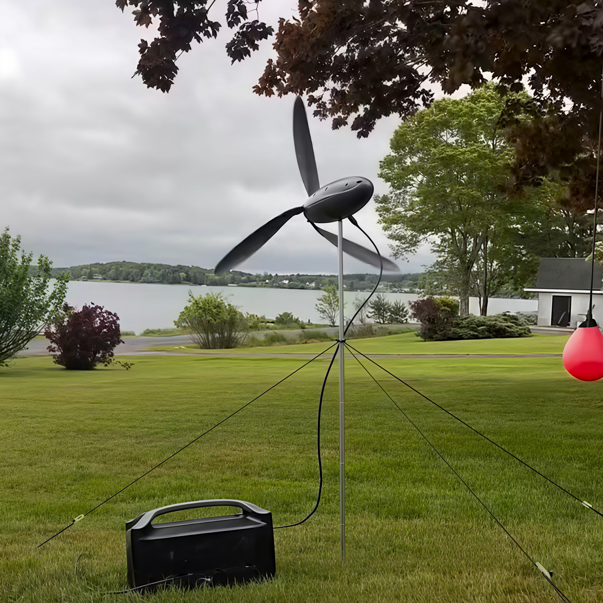 Portable Wind Turbine – 50W, 3 lbs, Water Bottle Size, Built‑in 12,000mAh Battery
