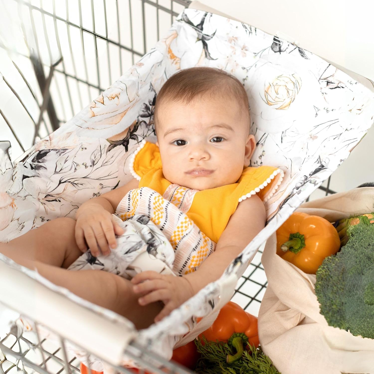 Baby Shopping Cart Hammock - Baby Seat for Shopping Carts, Securely Holds Car Seats, Fits Most 4-Wheeled Carts (20-24 Inches Wide)