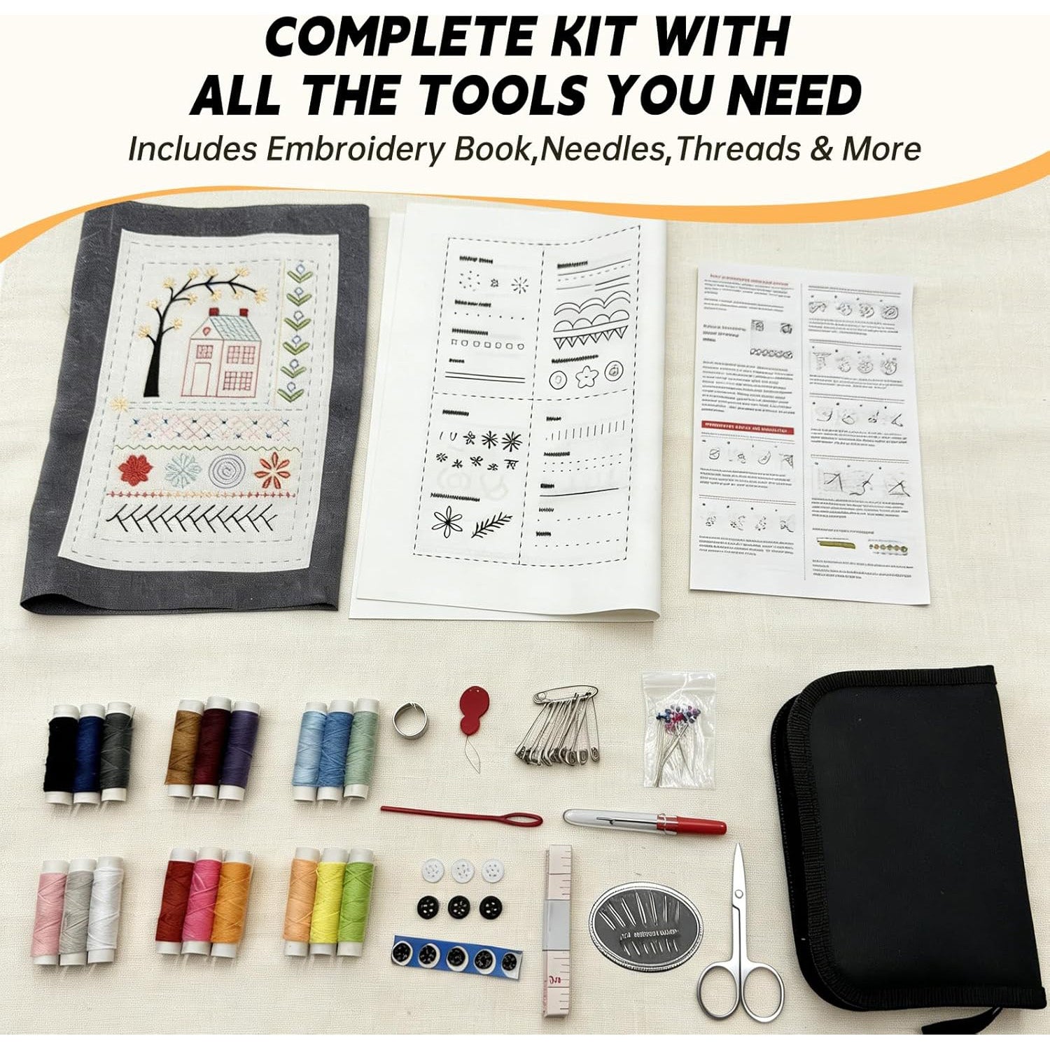 New Embroidery Stitching Book Set – DIY Handicraft Embroidery Kit with Learning Guide