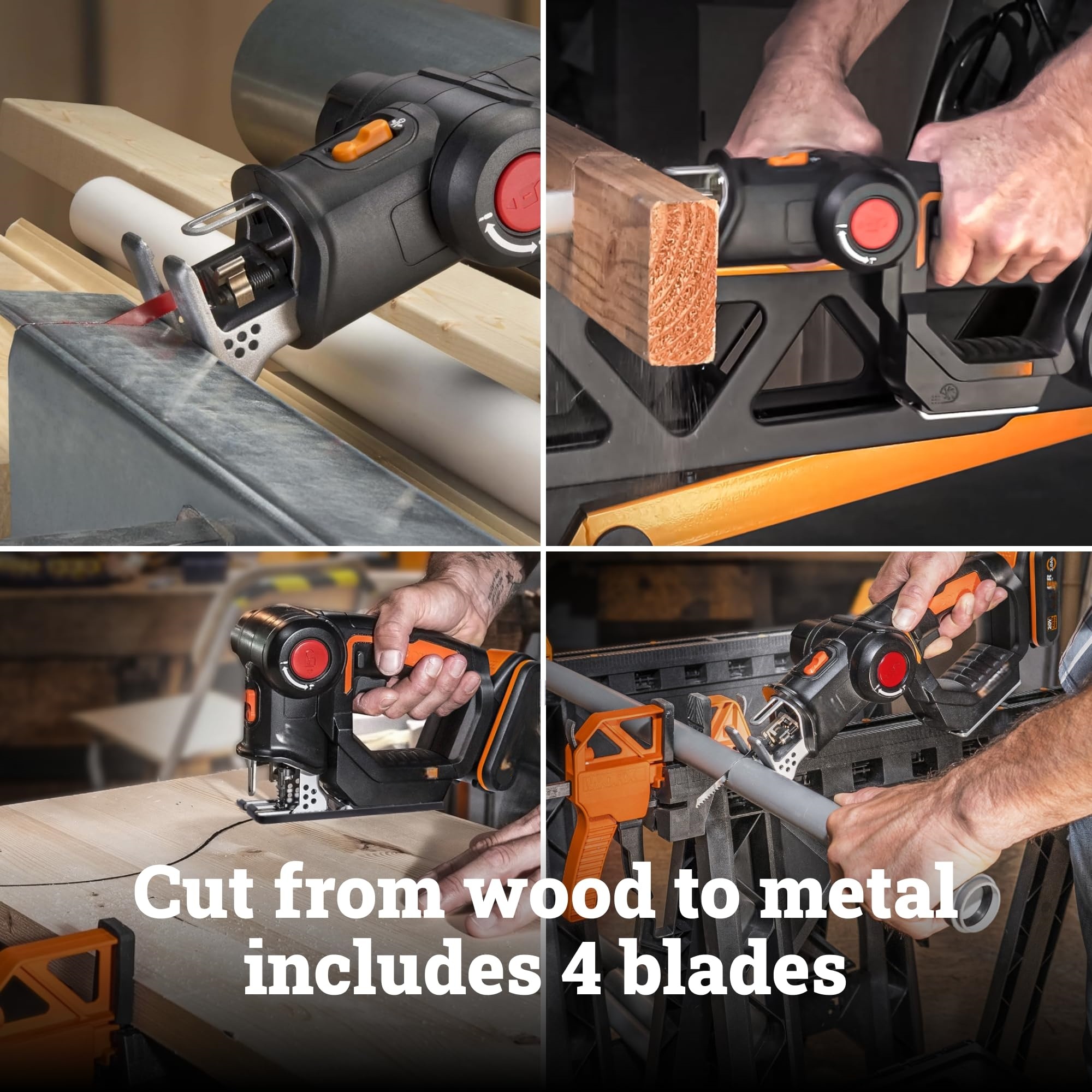 Cordless 2-in-1 Saw – Converts from Jigsaw to Reciprocating in Seconds