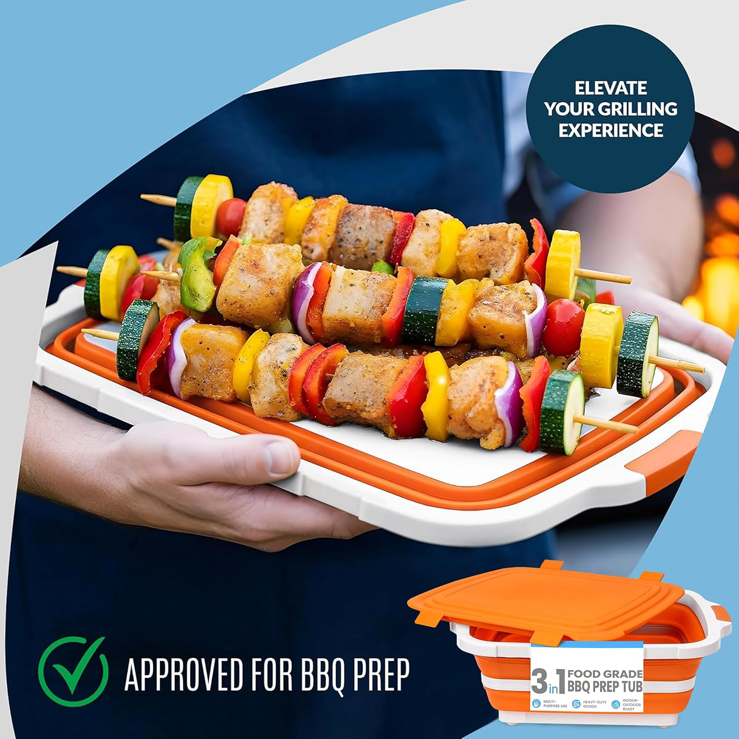 Collapsible Prep Tub With Cutting Board – The Space-Saving Kitchen & Outdoor Essential