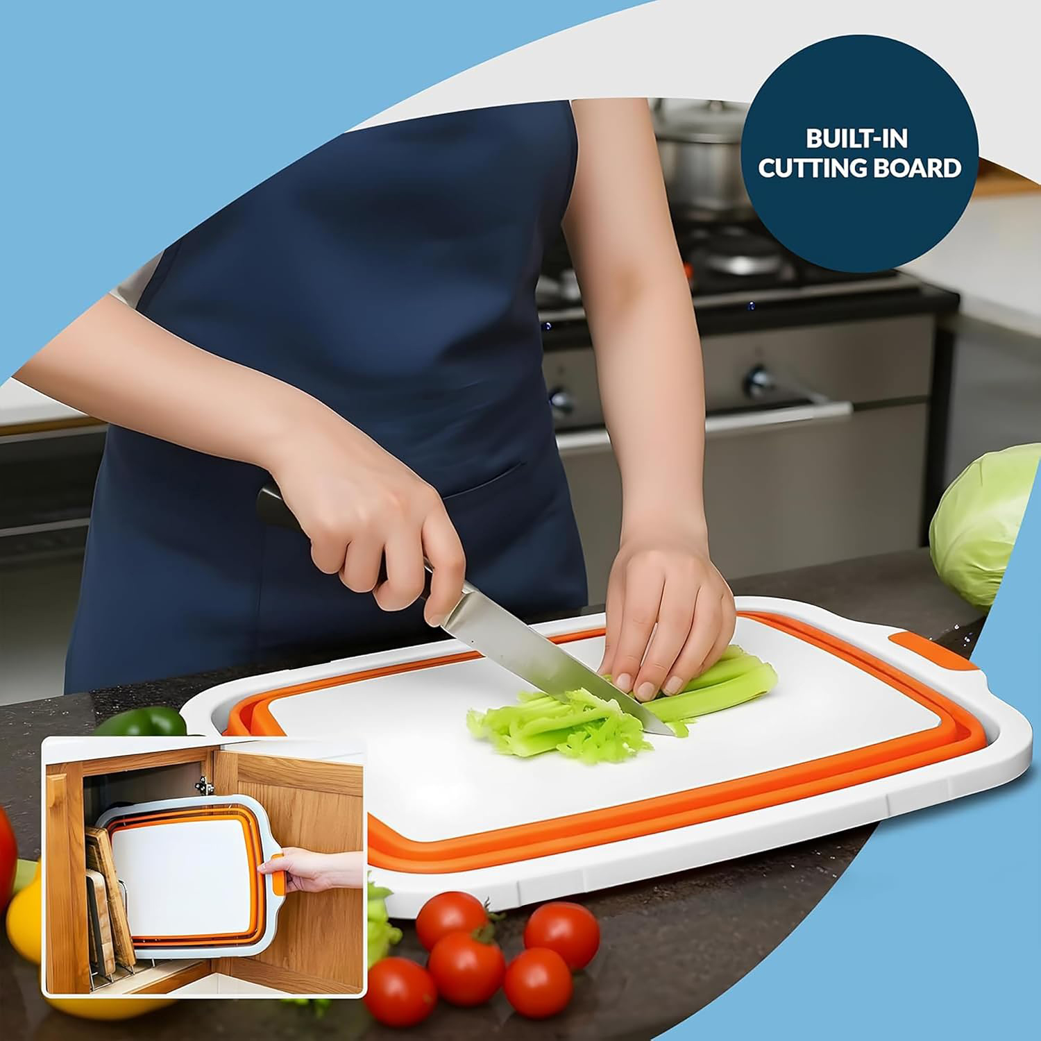 Collapsible Prep Tub With Cutting Board – The Space-Saving Kitchen & Outdoor Essential