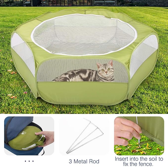 Portable Small Animal Playpen – Foldable Mesh Pet Enclosure for Chicks, Rabbits & Small Pets