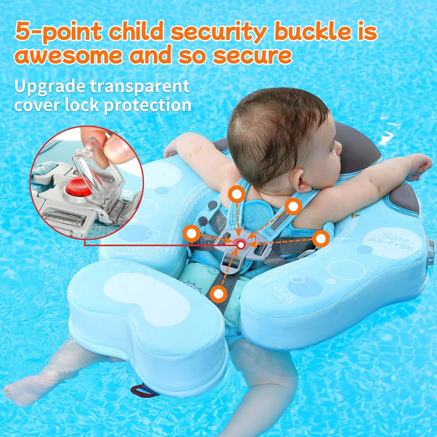 Non-Inflatable Baby Pool Float with Canopy