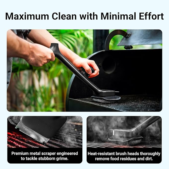 Bristle-free BBQ grill brush - Steel wire-free safe steam cleaner